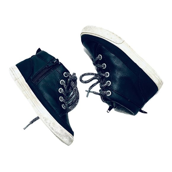 Gymboree Black Leather High Top Sneakers - Picture 6 of 8